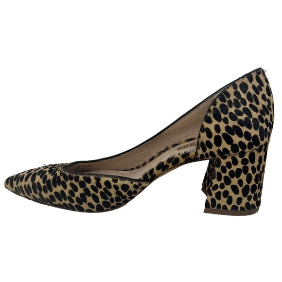 Louise Et Cie Jolon Mob Wife Leopard Cow Hair Pointed Block Heel Pump Size 6.5 - Picture 5 of 11